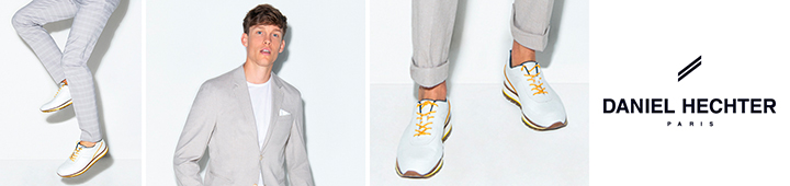 Daniel Hechter Schuhe werden von jungem Mann mit elegantem Outfit getragen.